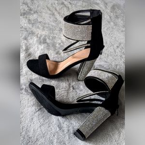 Rhinestone heeled sandals